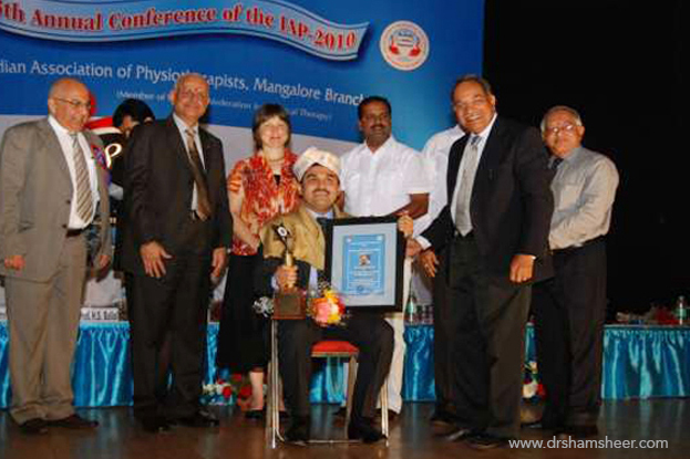 Young Achievers Award from Indian Association of Physiotherapists 2010
